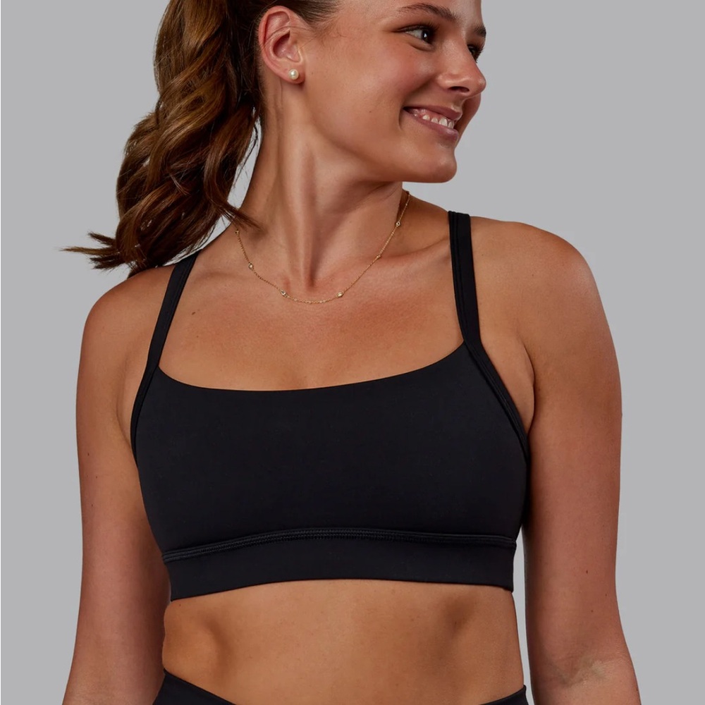 Black Stretchy Bra with Square Neckline